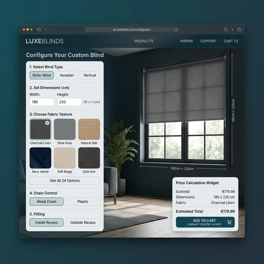 Made-to-measure product configurator
