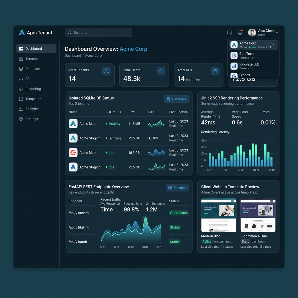 SaaS multi-tenant de sites