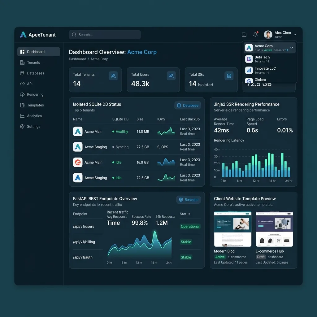 Multi-tenant SaaS for websites